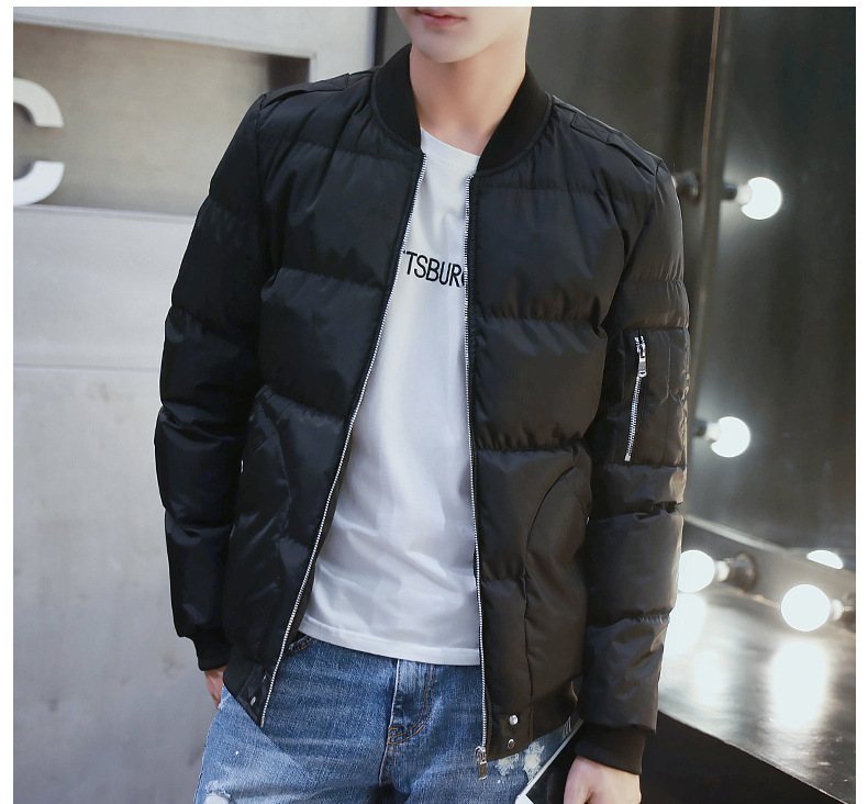 棒球领加厚棉服外套,冬日下的阳光型男