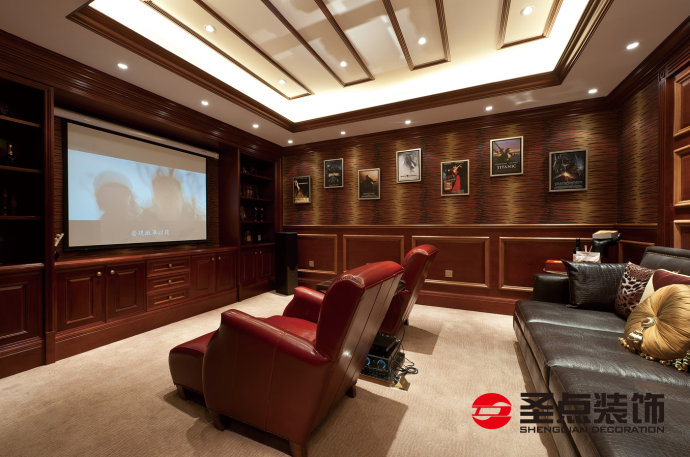 上山间别墅装修效果图,140平米美式轻奢别墅设计图