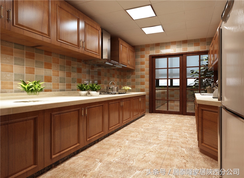 美式田园风格装修效果图厨房,轻松愉悦的田园风