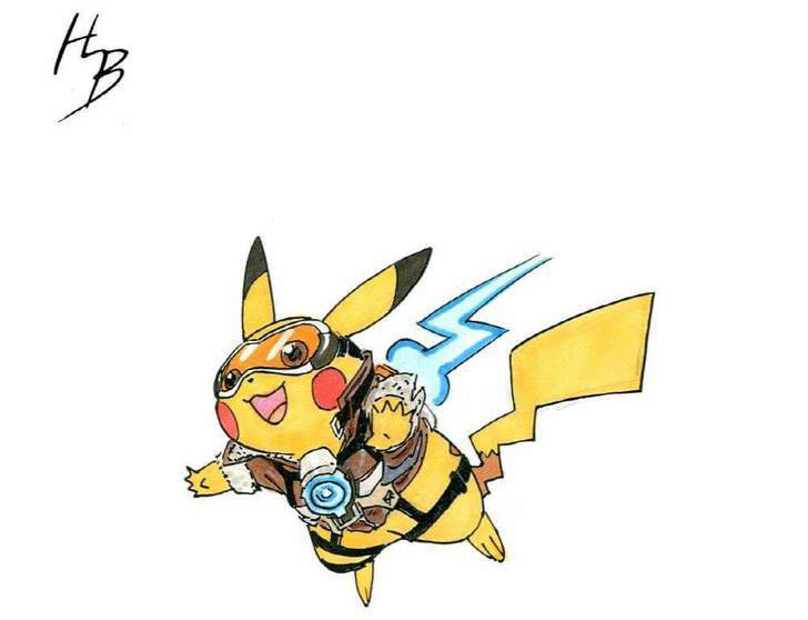 皮卡丘守望先锋,守望先锋动画关于猎空