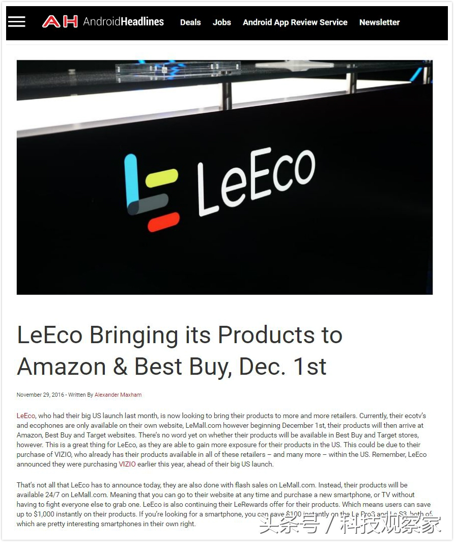 听说乐视要进驻百思买亚马逊美国媒体的反应是酱婶儿的