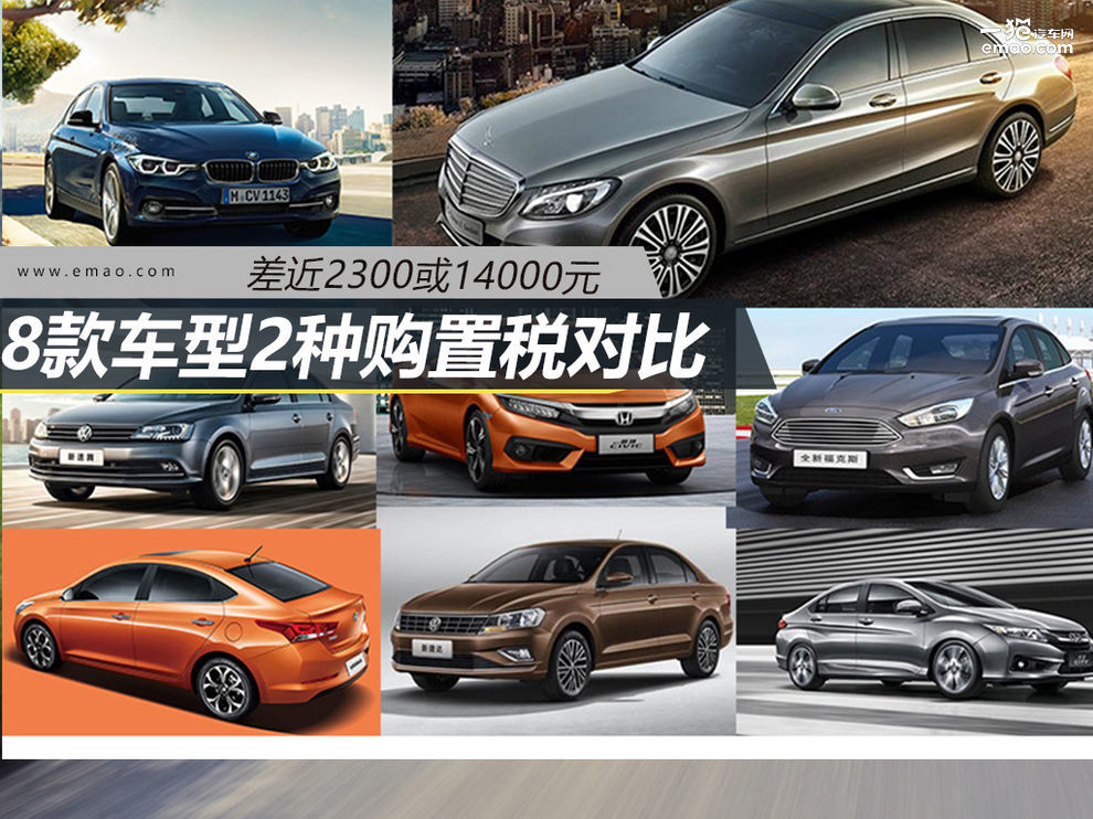 最高相差2台Plus8款车型2种购置税对比