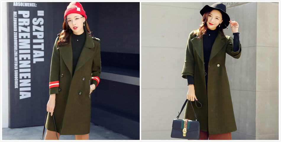 军绿色海军领外套怎么搭配好看,军绿色短裙军旅风