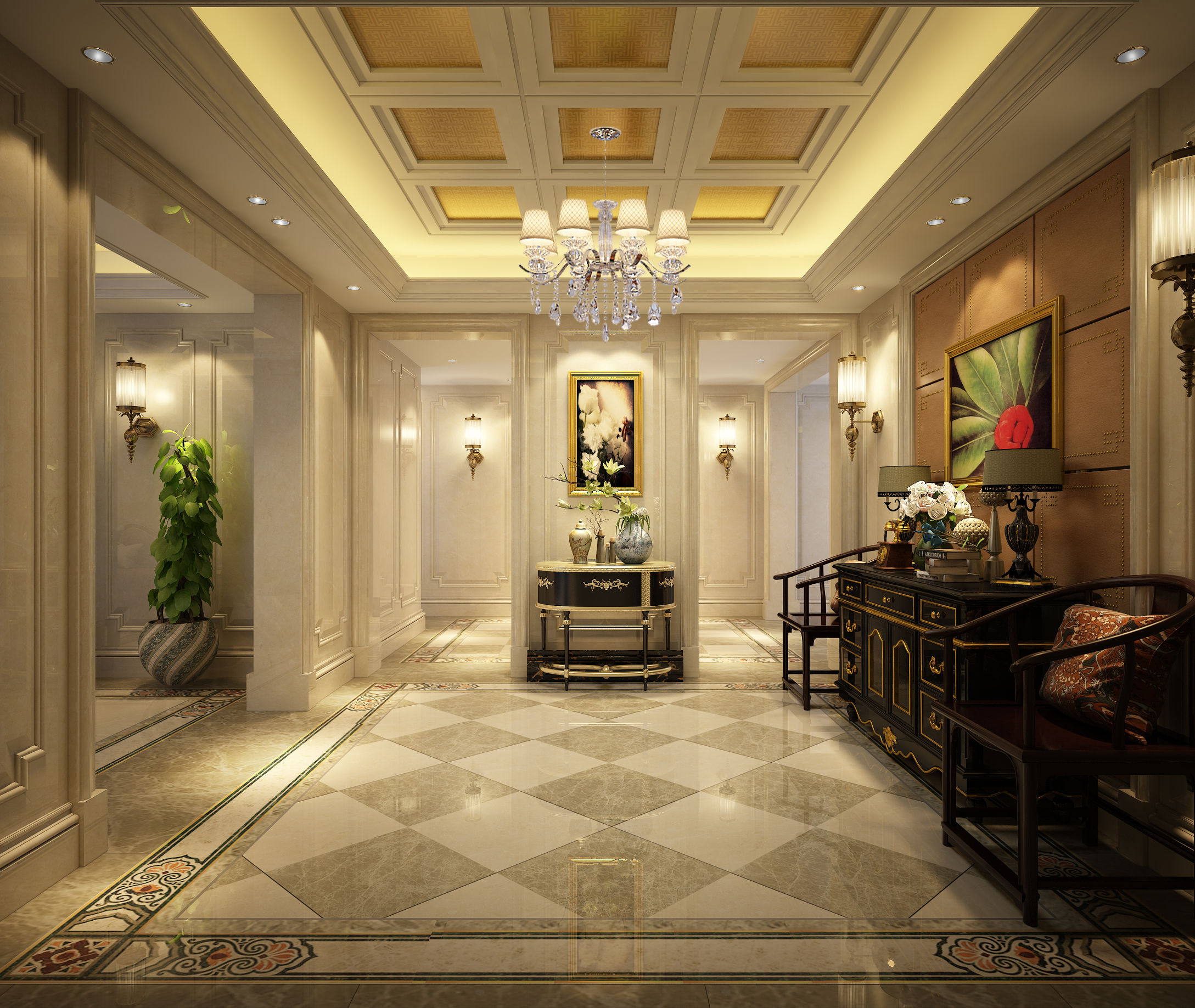 昆明呈贡客厅装修设计案例,昆明别墅装修设计案例