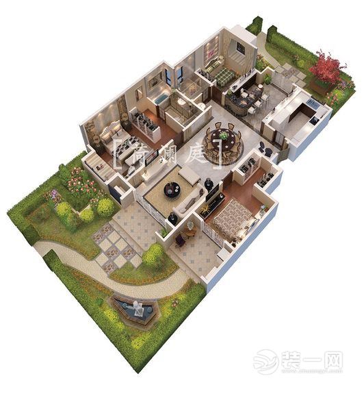 苏州法式别墅装修设计案例,120平米澜庭装修效果图