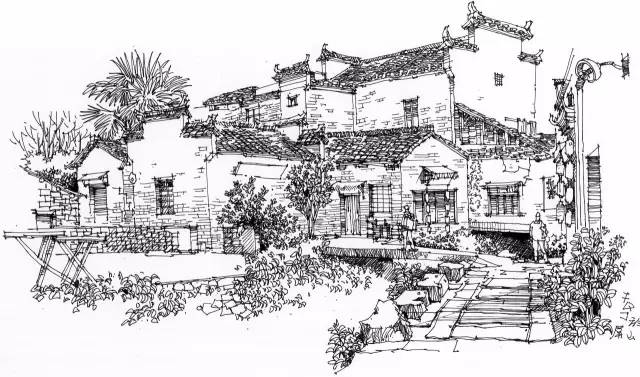 迷人的山水绘画,徽州特色烟雨江南画