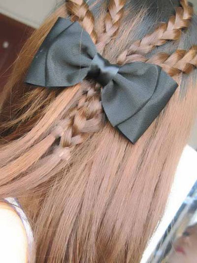 最简单的直发扎公主头,直发优雅的半扎公主头