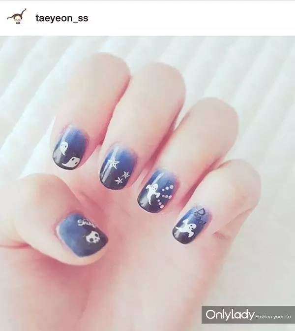 美甲款式推荐2024夏款手绘美甲,美甲款式手绘爆款美甲图显白