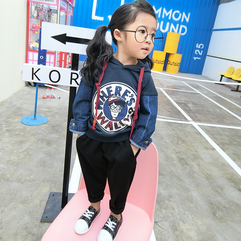 灯芯绒哈伦裤上搭配的卫衣儿童,哈伦裤搭配什么上衣冬季儿童