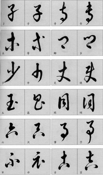 草书简表及写法,草字草书有几种写法