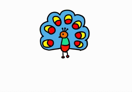 用手掌画孔雀的简笔画,孔雀仙子怎么画简笔画