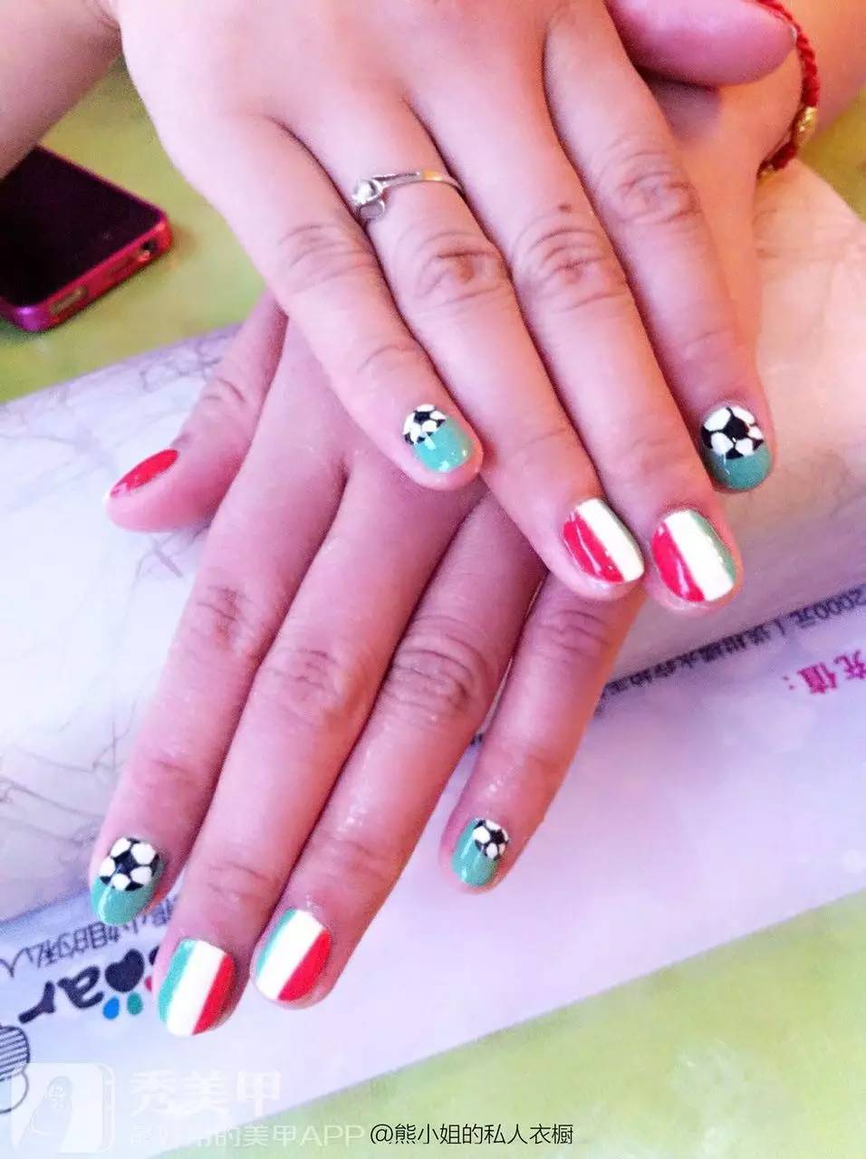 足球美甲主题——为国足欢呼