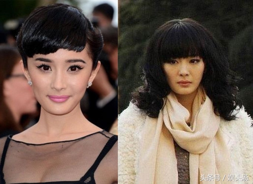 杨幂短发半脸发型,杨幂短发微卷发型高清图片