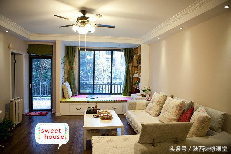 田园风格二室一厅装修效果图,130平两层新中式田园风格