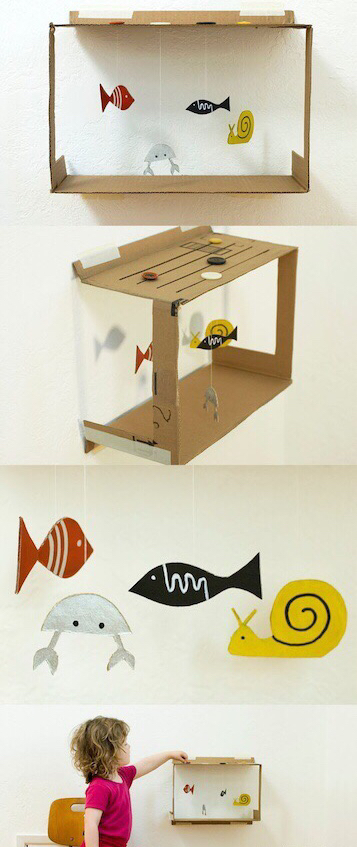 废纸箱做户外儿童玩具,废纸箱做可爱的宝宝