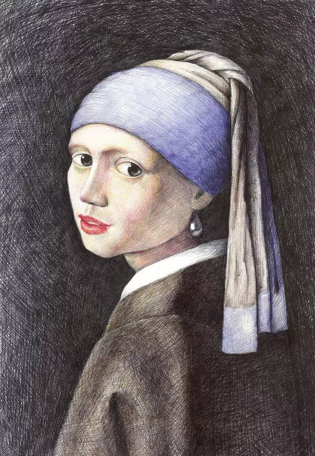 学生画的名画,学霸画名画