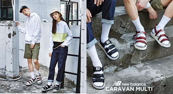 nb玫红色凉鞋,nb三文鱼色鞋