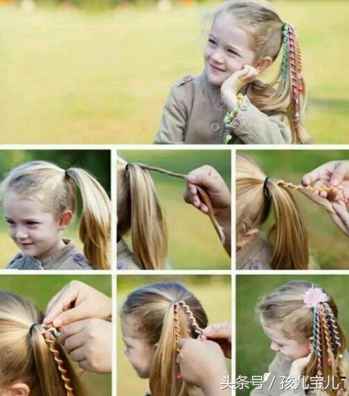 宝宝扎头发编辫子,现代儿童长发辫子简单扎法6到12岁