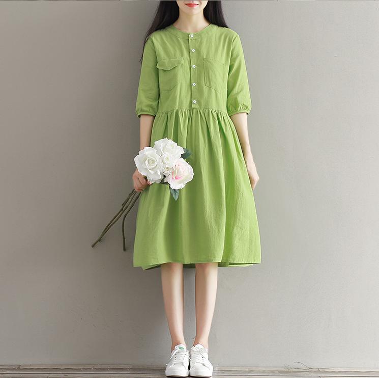 棉麻连衣裙，整个夏天都是小清新小女孩！
