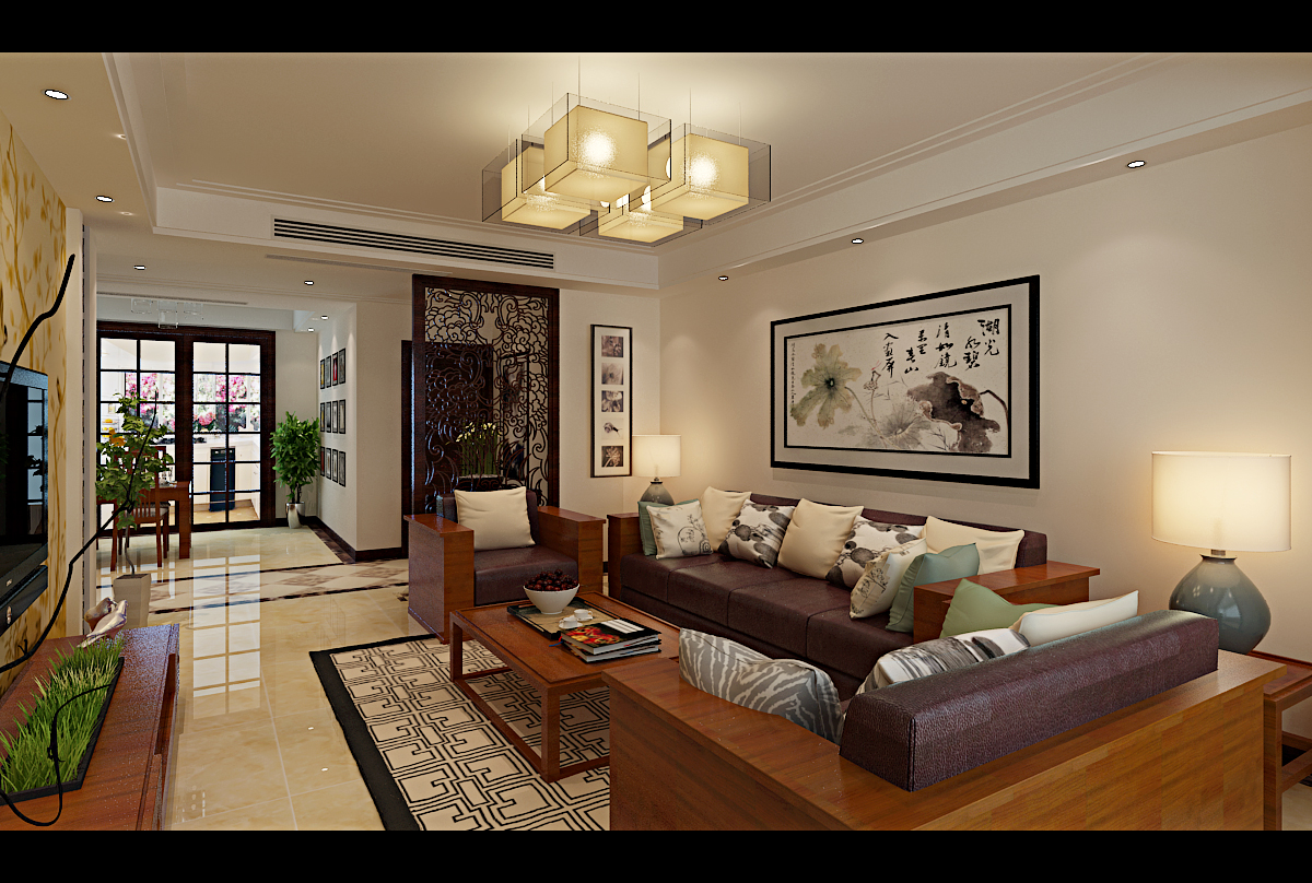 济南涵玉翠岭装修,涵玉翠岭二居室效果图