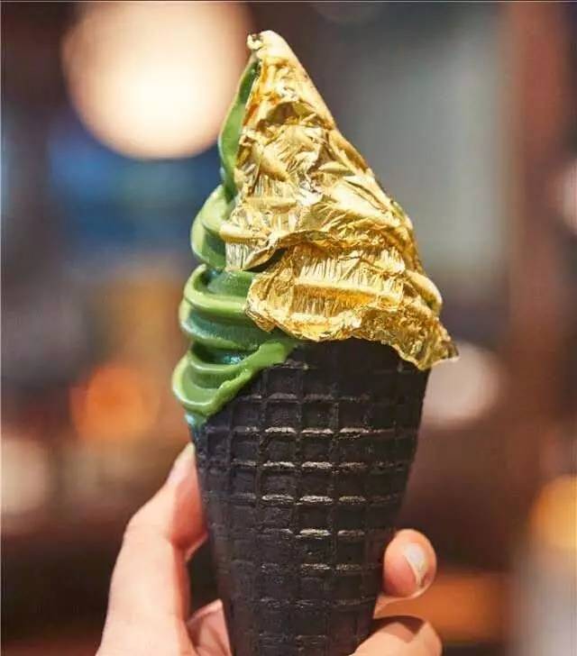 日本ins风冰淇淋,日本的金箔冰淇淋