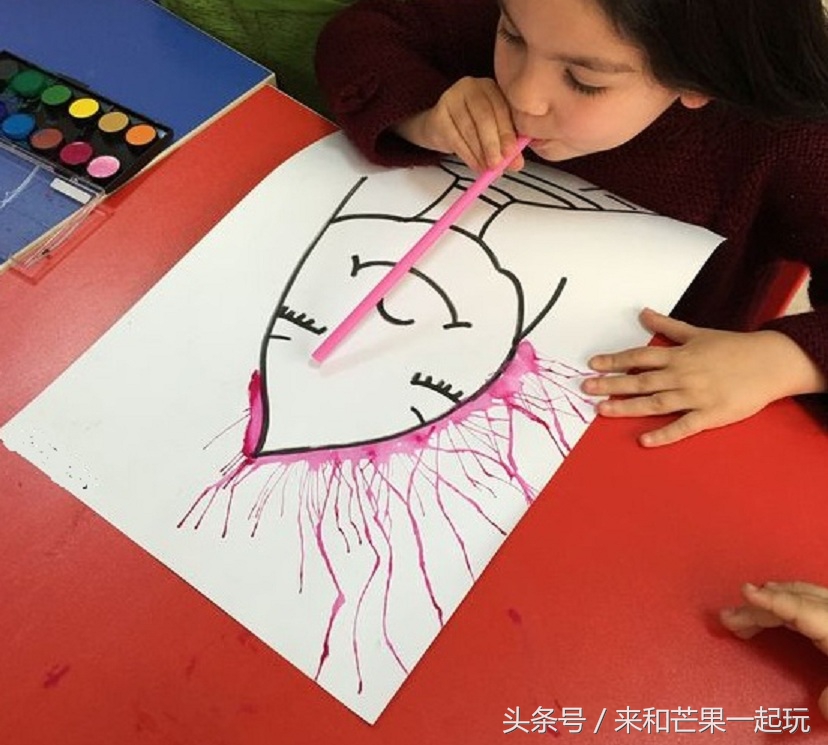 滴流画儿童,儿童绘画创意蜡笔涂色