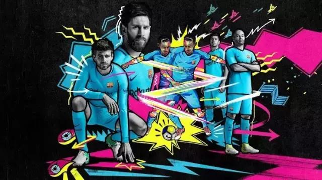 巴塞罗那17到18赛季客场球衣,巴塞罗那18-19赛季球衣