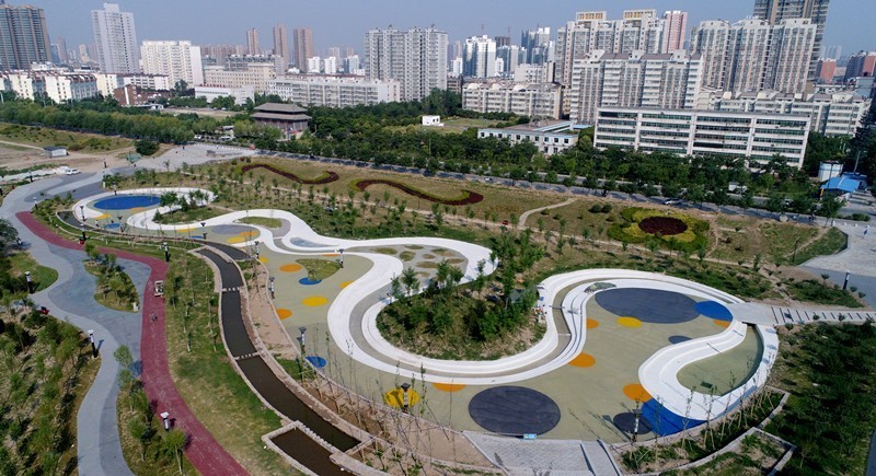 咸阳渭河长廊全景,咸阳渭河景观区