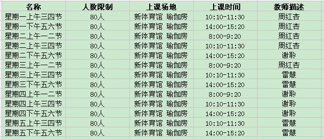湘大体育课选课,湘大体育课