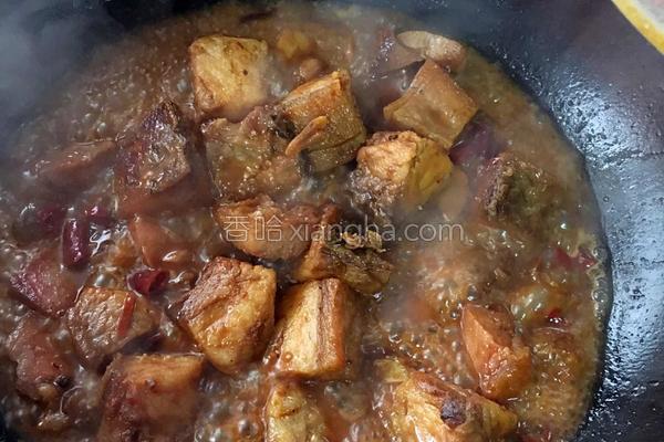 腊肉烧笋干皮,腊肉烧豇豆干