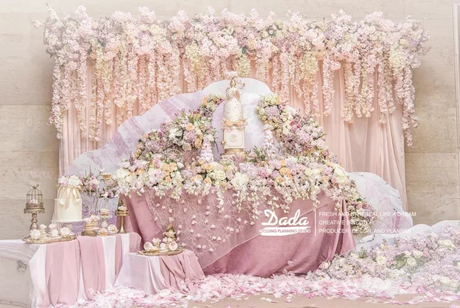 户外婚礼场景布置效果图,红色系婚礼户外布置场景