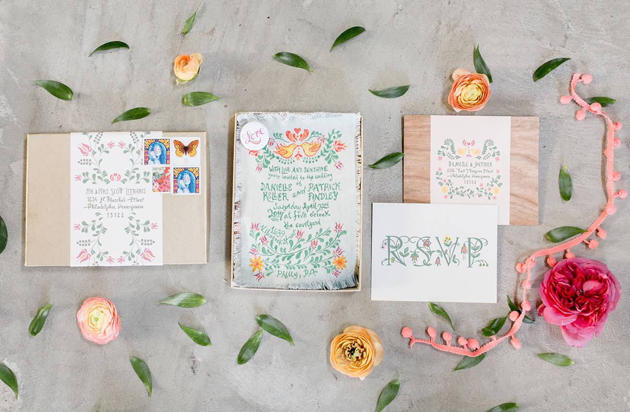 复古婚礼请柬心形,超有设计感的婚礼请柬模板