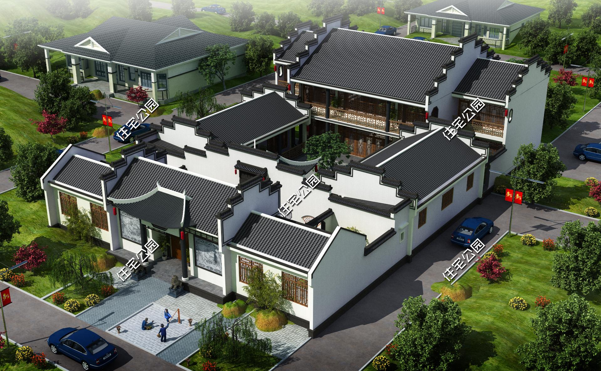 农村中式合院10-15万自建房,农村中式合院房子设计