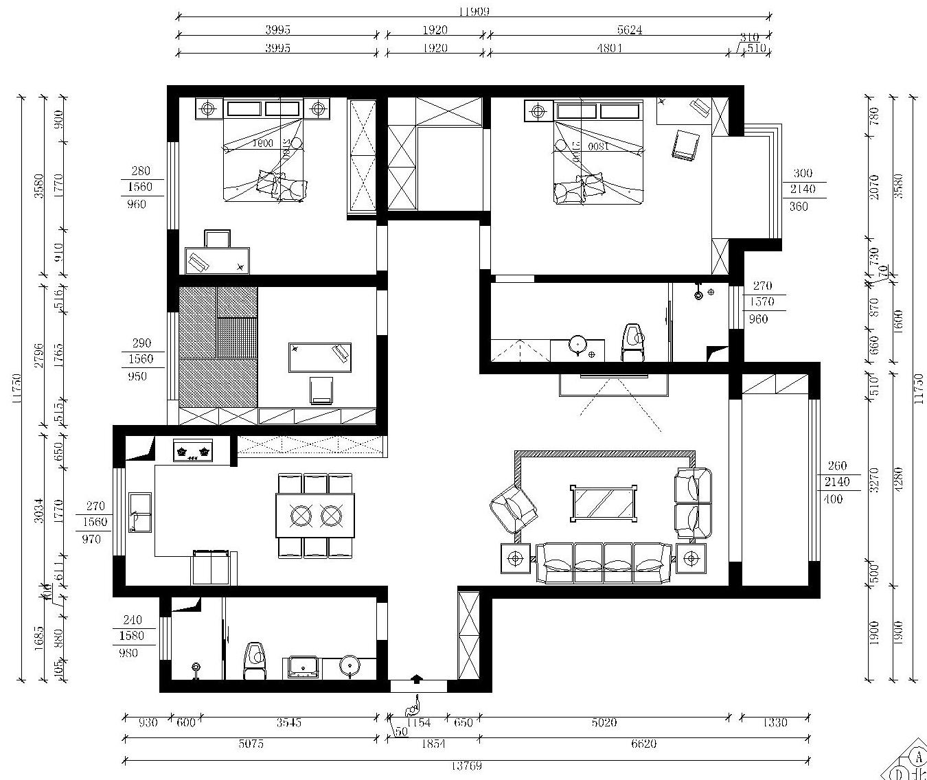 石家庄泰丰观湖一楼带院,泰丰观湖两室两厅装修效果