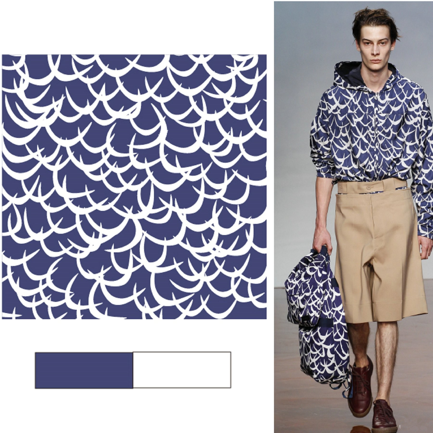 秀场系列服装配色效果图,彩色印花时尚秀图片高清