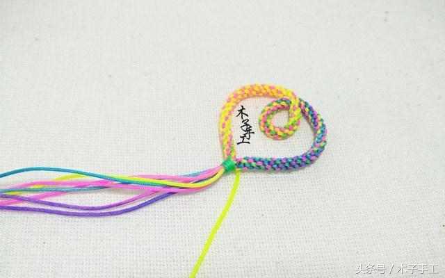 爱心铜钱红绳编织手链,十里桃花爱心红绳手链编织