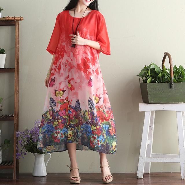 碎花棉麻连衣裙大码200斤,高档碎花棉麻连衣裙中老年款