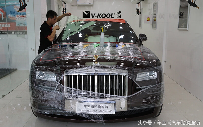 劳斯莱斯古思特车衣贴膜详细视频,上海劳斯莱斯贴车衣
