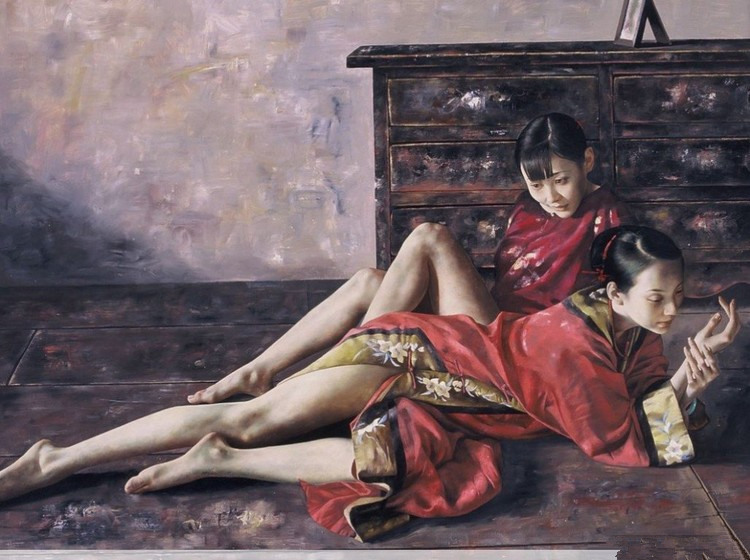 张小玉人物画作品欣赏,中国画家画的一幅特别美的女人画