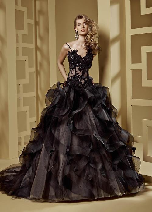 抖音最火黑婚纱新娘图片,黑婚纱也可以很美