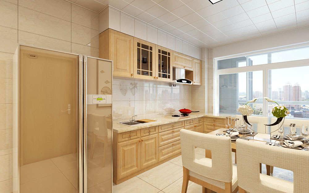 轻法式100平方小三室装修效果图,新中式风格三室一厅130平米