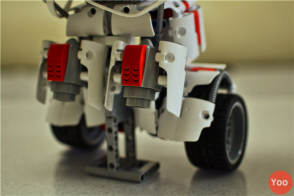 米兔积木机器人履带机甲可编程,米兔积木机器人怎么玩