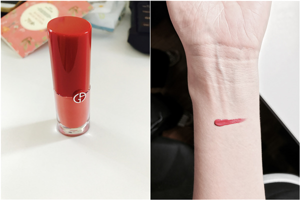 阿玛尼裸色系唇釉小胖丁504,阿玛尼小胖丁105试色