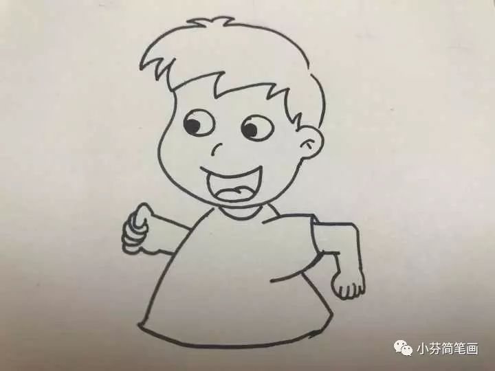简笔画教程小男孩侧面画,男孩侧面简笔画