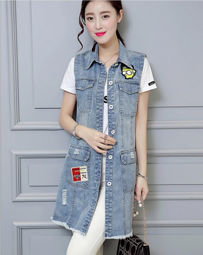 春季牛仔马甲,牛仔宽松时尚马甲