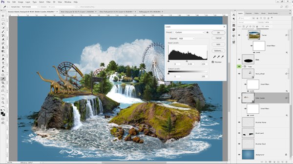 ps风景合成教程,ps小清新海边风格调色教程