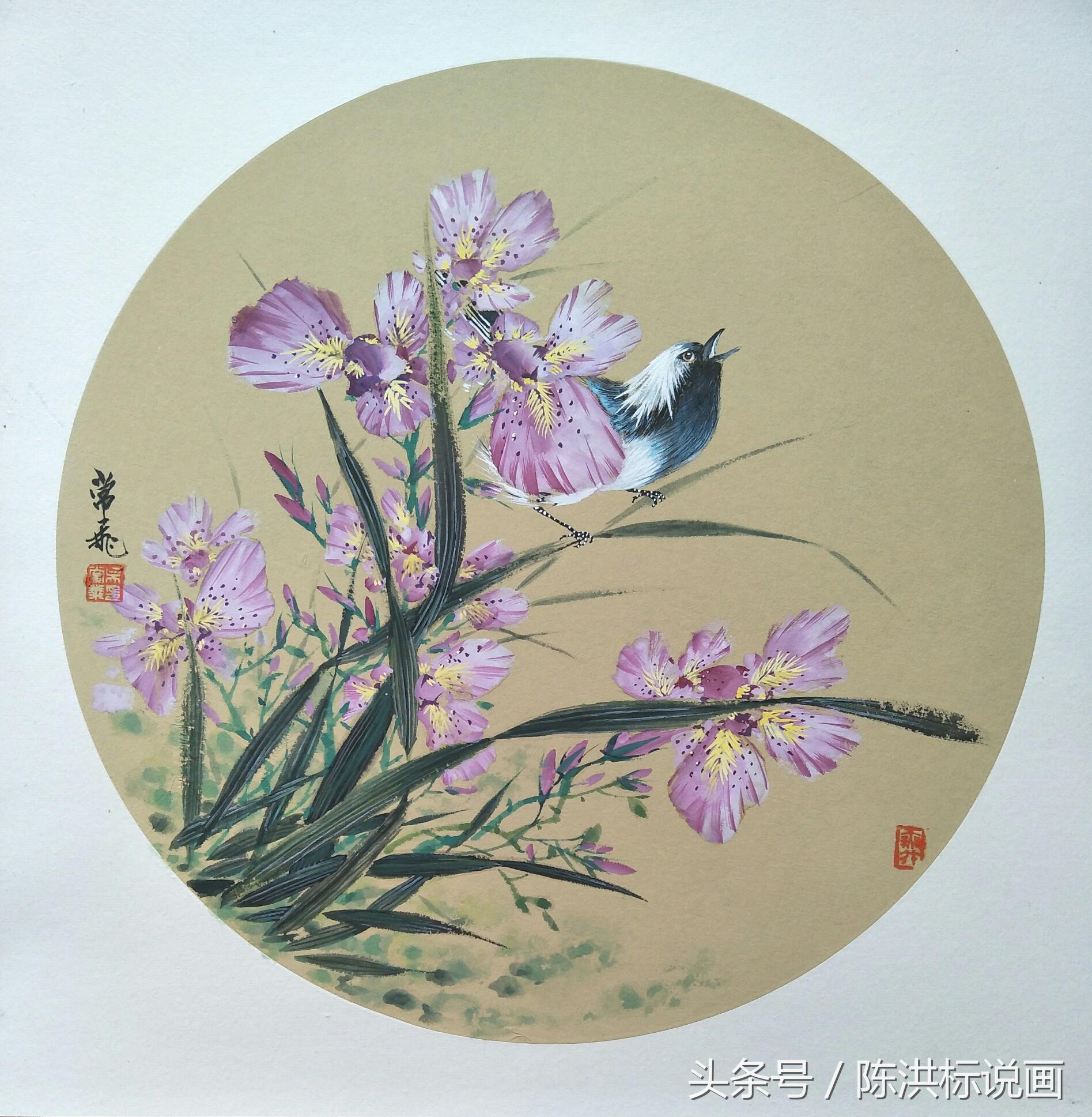 精美花鸟团扇22幅太漂亮了,团扇100幅欣赏