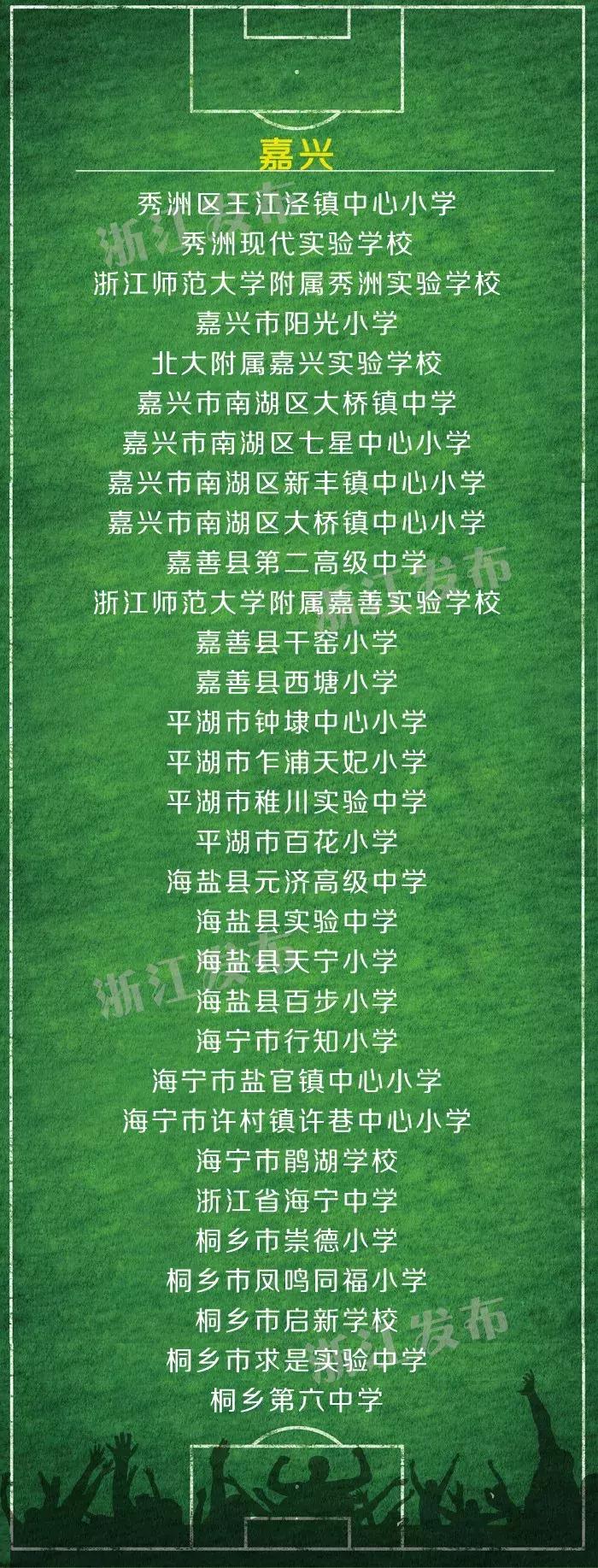 浙江省校园足球2019,2023-2024年青少年校园足球名单