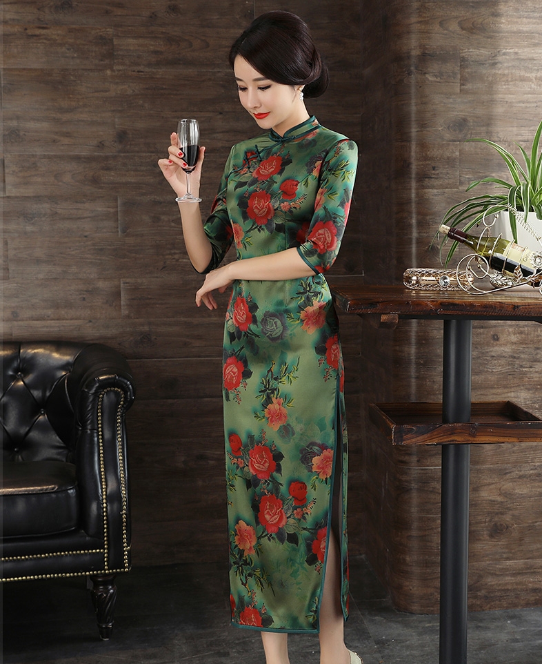 中国风复古金丝绒旗袍神韵,一袭旗袍显示柔美