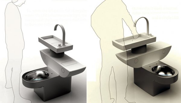 头一次见带洗漱盆的马桶，一年能节省好多水费